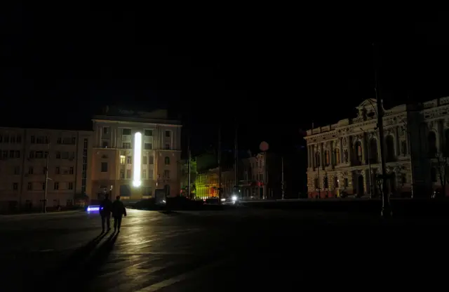 Центр Харькова во время отключения электроэнергии 14 мая 2024 года