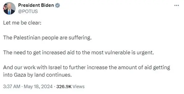 जो बाइडन का एक्स पोस्ट