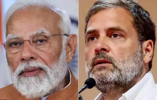 पंतप्रधान नरेंद्र मोदी आणि काँग्रेस नेते राहुल गांधी.