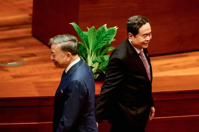 Ông Tô Lâm và ông Trần Thanh Mẫn trong cuộc họp Quốc hội sáng 20/5/2024