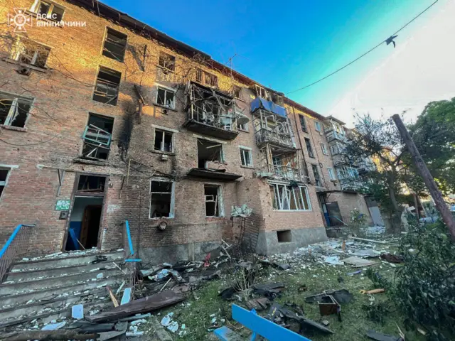поврежденный дроном дом в Жмеринке