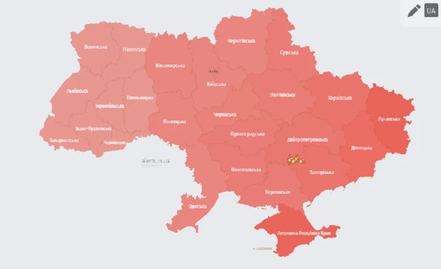 карта воздушной тревоги