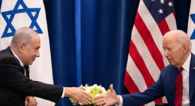 Benjamin Netanyahu nke Izrel na Joe Biden nke Amerịka