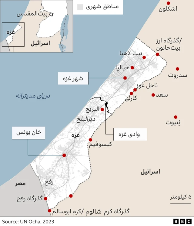 نقشه غزه