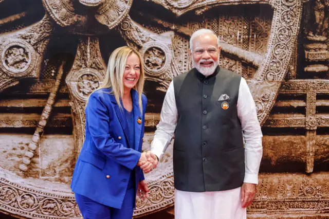 नरेंद्र मोदी और जियोर्जिया मेलोनी