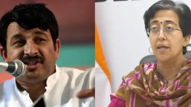 बीजेपी सांसद मनोज तिवारी और आप नेता आतिशी