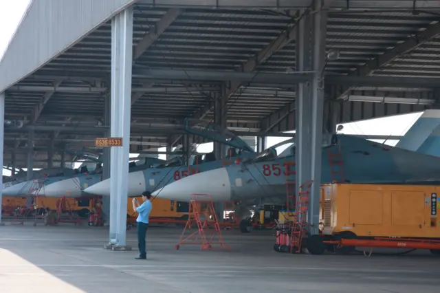 Tiêm kích đa năng Su-30MK2 tại căn cứ không quân ở Biên Hòa, Đồng Nai