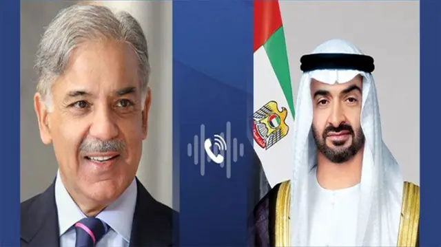 وزیر اعظم  شہباز شریف اور متحدہ عرب امارات کے صدر شیخ محمد بن زید النہیان