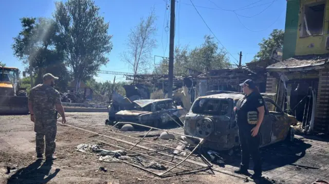 Разрушения в Вольнянске