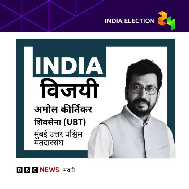 अमोल कीर्तिकर आणि वर्षा गायकवाड विजयी