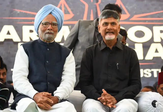 मनमोहन सिंह और चंद्रबाबू नायडू
