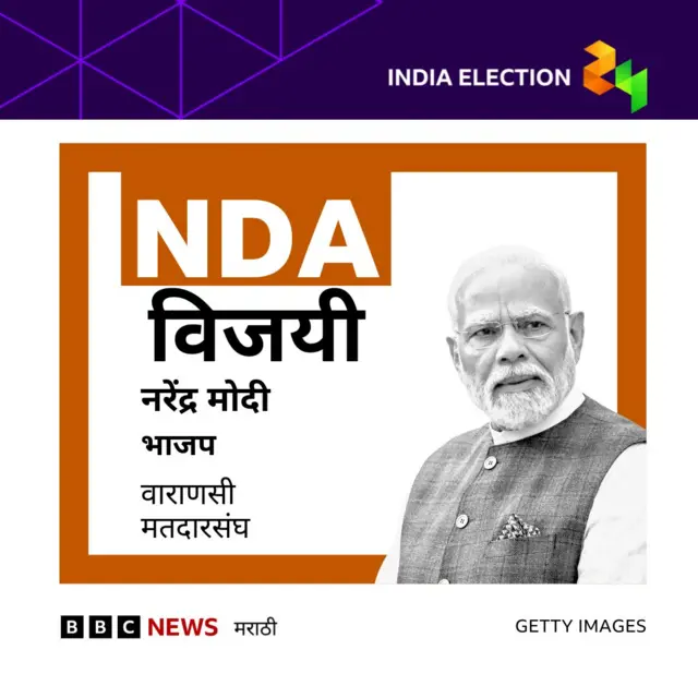 वाराणसीतून नरेंद्र मोदी यांचा 1,52,513 मताधिक्याने विजय