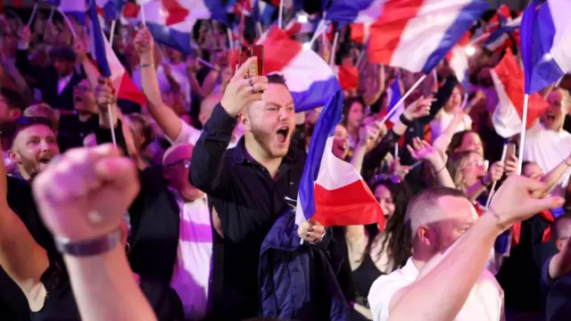 फ़्रांस के दक्षिणपंथी दल 'नेशनल रैली' के समर्थक