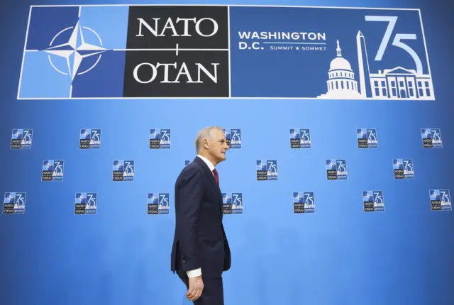 Премьер-министр Норвегии Йонас Гар Стёре во время саммита НАТО