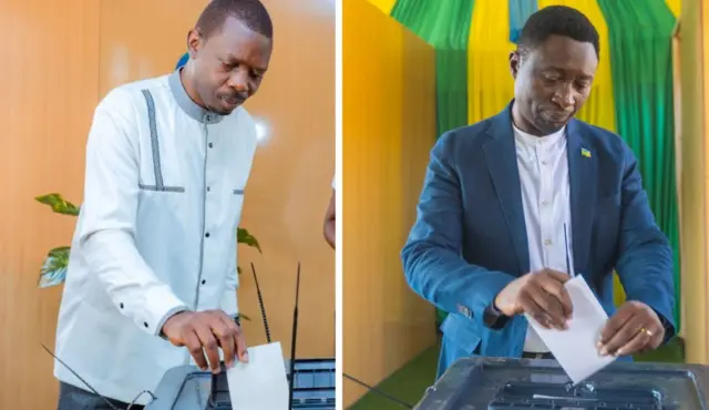 Abakandida Philippe Mpayimana na Frank Habineza