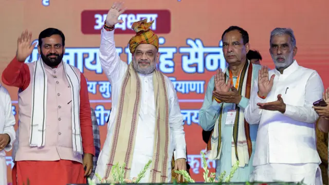 अमत शाह और नायब सिंह सैनी