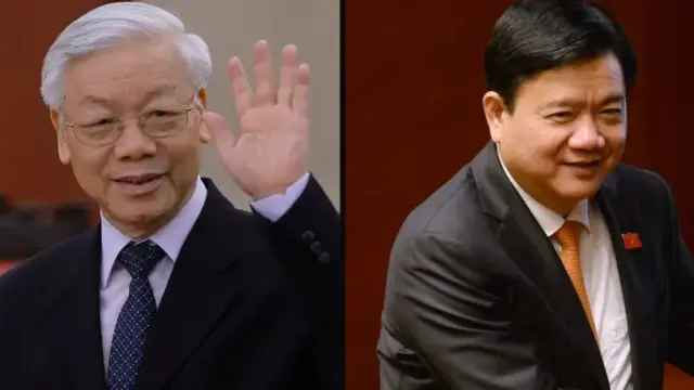 TBT Nguyễn Phú Trọng (trái) đã chấm dứt sự nghiệp chính trị của ông Đinh La Thăng