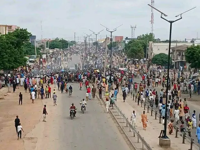 Foto of tear gas fired at protsters for Kano