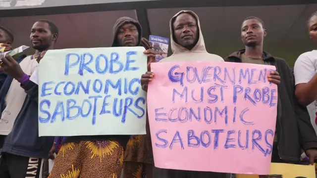 Pro-goment protesters demonstrate for Lagos
