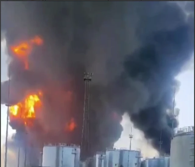 горящая база под Ростовом