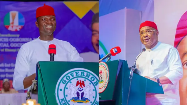 Francis Nwifuru na-achị Ebonyi ebe Hope Uzodimma na-achị Imo steeti