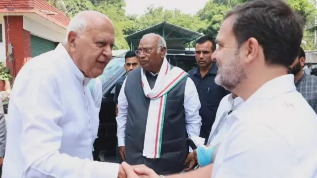 फ़ारुक़ अब्दुल्ला, राहुल गांधी और मल्लिकार्जुन खड़गे