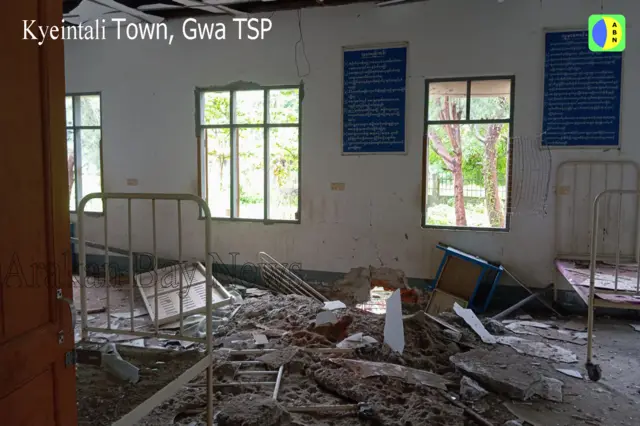 လက်နက်ကြီးပစ်ခံထားရတဲ့ ကျိန္တလီဆေးရုံ