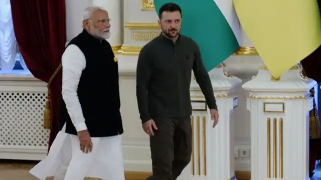 प्रधानमंत्री नरेंद्र मोदी के साथ वोलोदिमिर ज़ेलेंस्की