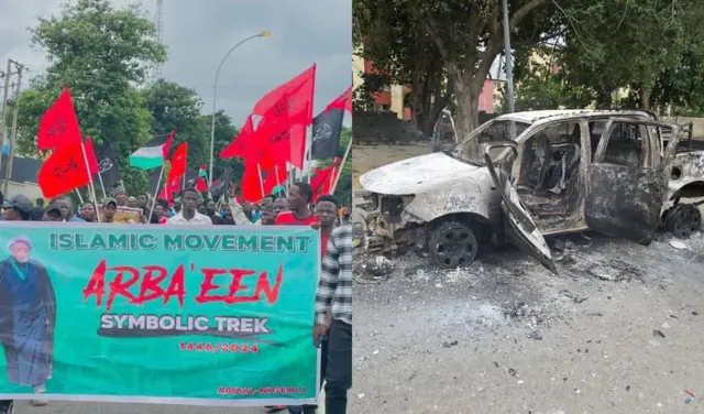 Ụgbọala a gbara ọkụ na ndị na-eme ngagharịiwe