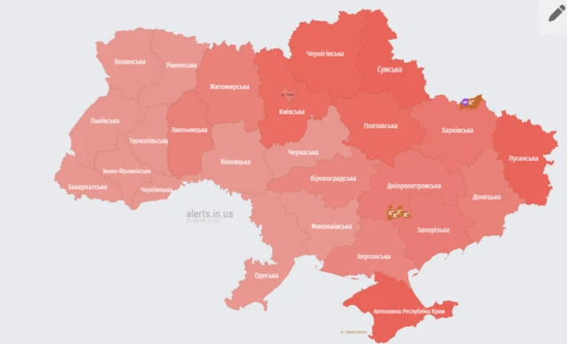 картаа воздушной тревоги