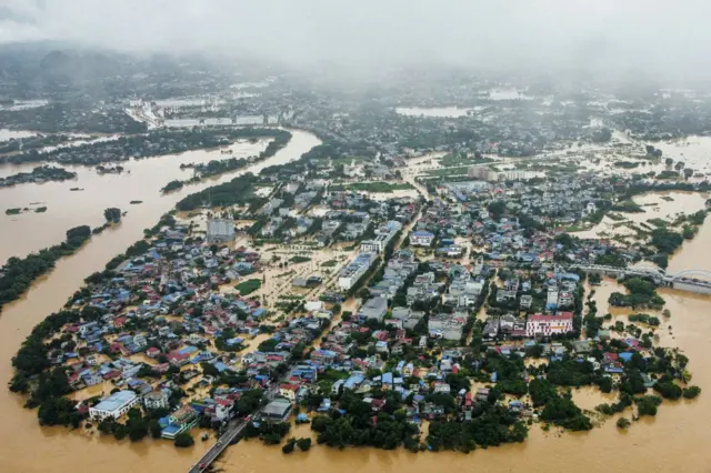 Nước ngập tại Thái Nguyên ngày 10/9