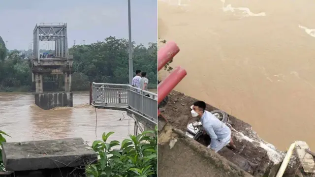 Anh Hải (phải) thoát nạn trong gang tấc