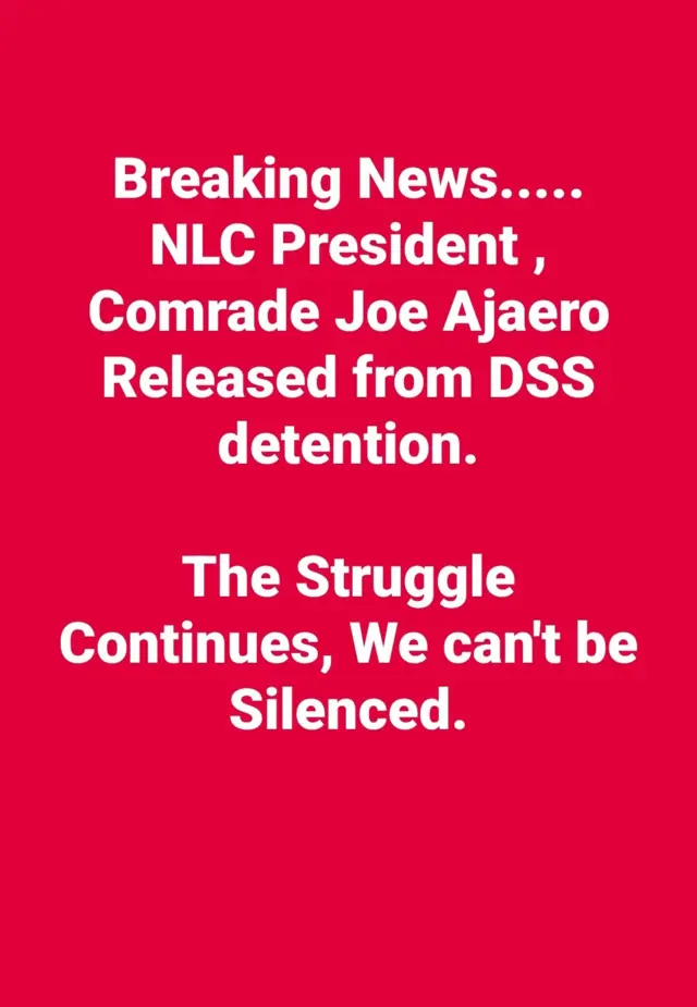 Onyeisi otu NLC e nwerela onwe ya n'aka DSS