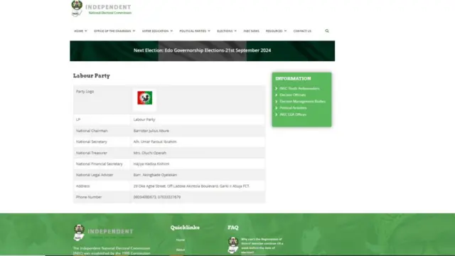 Websaịtị ndị Inec