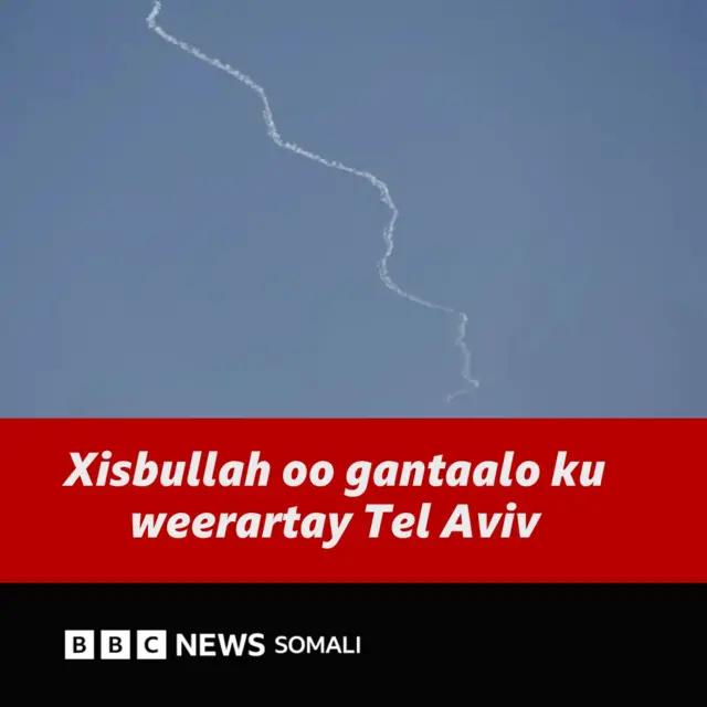 Xisbullah oo gantaalo ku weerartay Tel Aviv