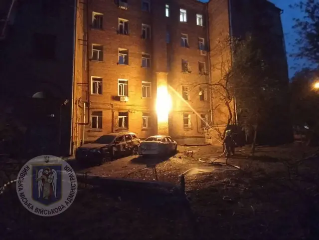 горящая газовая труба в Киеве