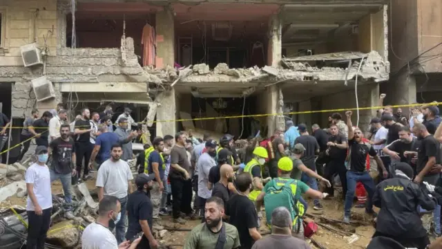 مبان مدمرة في الضاحية الجنوبية