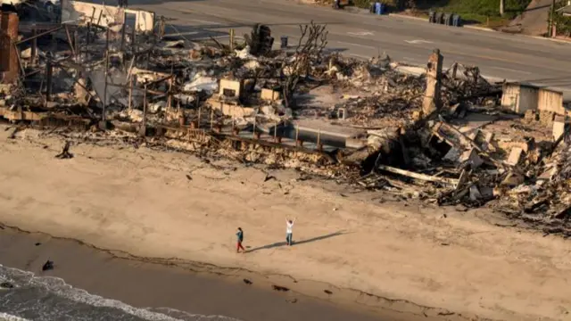 लॉस एंजेलिस में जले हुए घर