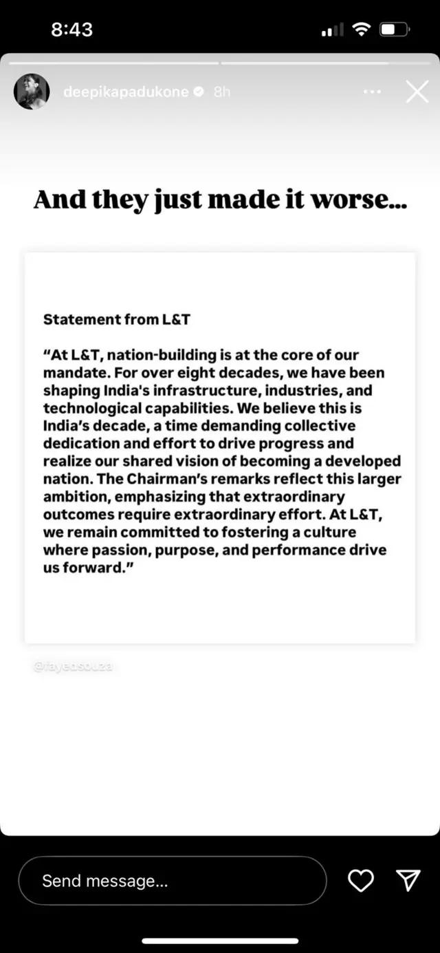 दीपिका पादुकोण का पोस्ट