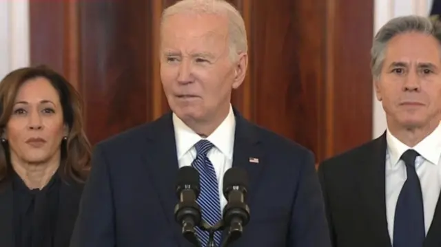 جو بایدن، کامالا هریس و آنتونی بلینکن