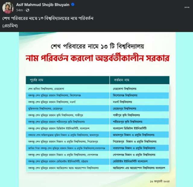 আসিফ মাহমুদের ফেসবুক পেইজ থেকে
