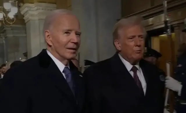 Biden e Trump chegam ao Capitólio