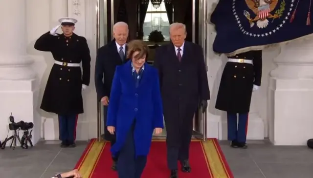 ဘိုင်ဒန်နဲ့ ထရမ့်တို့ အိမ်ဖြူတော်ကနေ ကက်ပီတိုလ် လွှတ်တော်ဆီ ထွက်ခွာလာပြီ