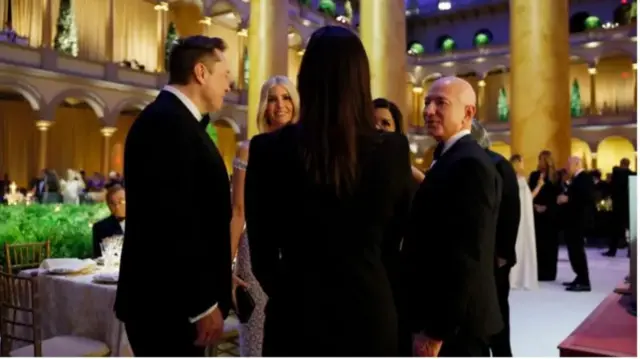 Elon Musk, Ivanka Trump, and Jeff Bezos attend an event ahead of Trump's inauguration