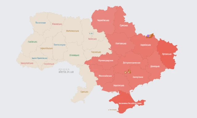 карта воздушной тревоги