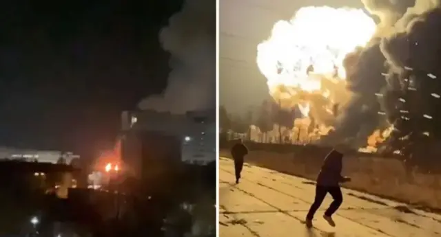 Фотографии, сделанные сегодня ночью в Брянске и в Рязани