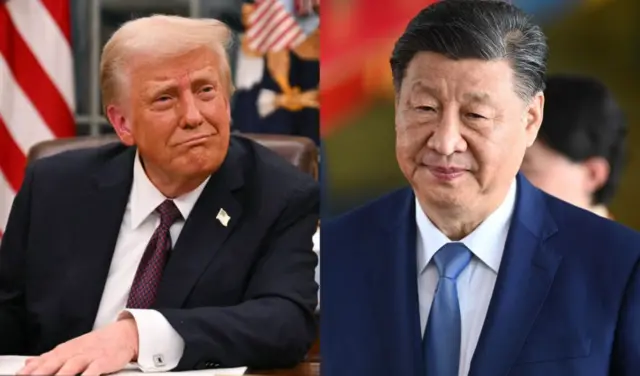 Onyeisiala Amerịka Donald Trump na Onyeisiala Chaịna Xi Jinping