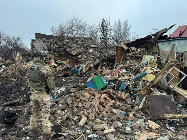 Разрушения в Донецкой области (фото из телеграм-канала Вадима Филашкина)
