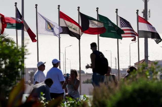 أعلام الدول المشاركة في قمة السلام في شرم الشيخ