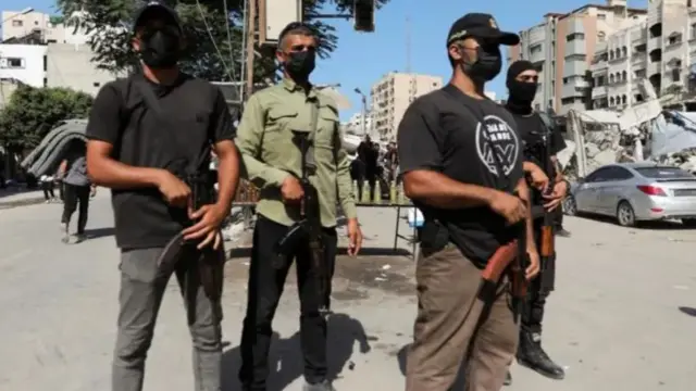 Ndị ọrụ nchekwa Hamas n'okporoụzọ Gaza City na Satọde